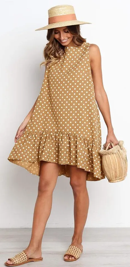 Women's Summer Casual Sleeveless Beach Mini Dress