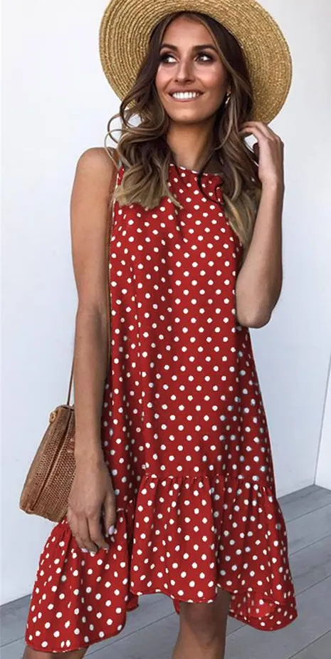 Women's Summer Casual Sleeveless Beach Mini Dress