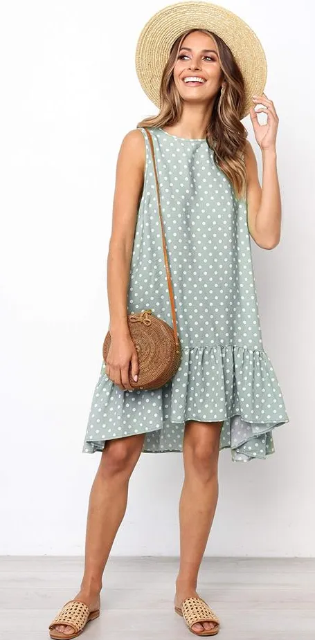 Women's Summer Casual Sleeveless Beach Mini Dress