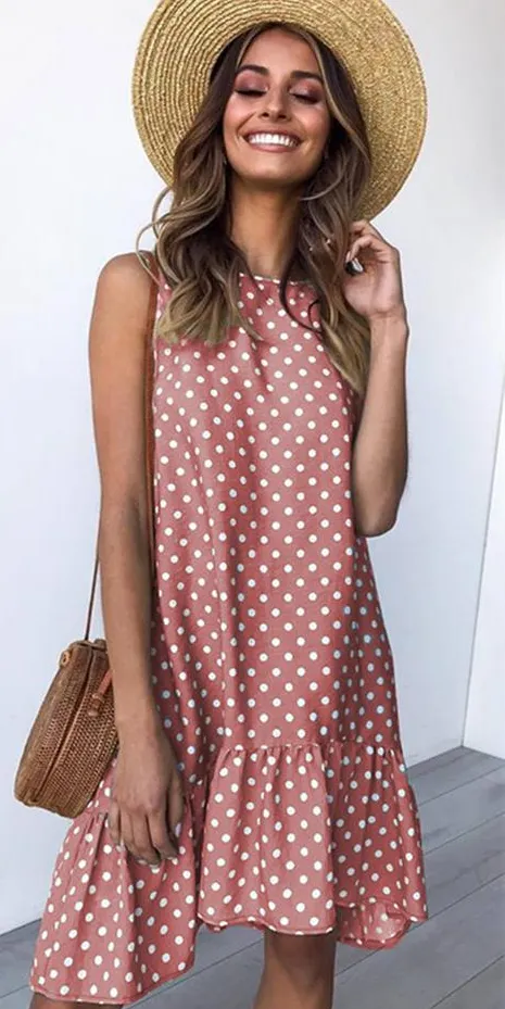 Women's Summer Casual Sleeveless Beach Mini Dress