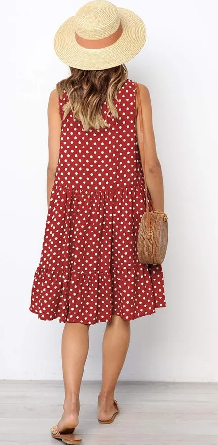 Women's Summer Casual Sleeveless Beach Mini Dress