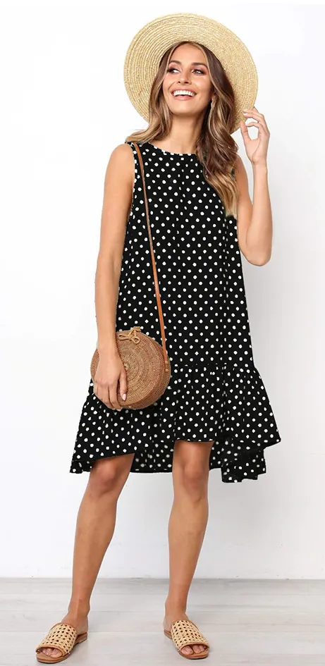 Women's Summer Casual Sleeveless Beach Mini Dress