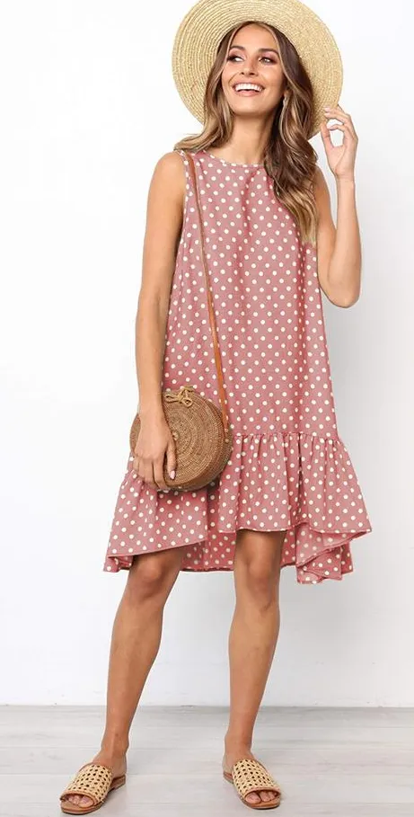 Women's Summer Casual Sleeveless Beach Mini Dress
