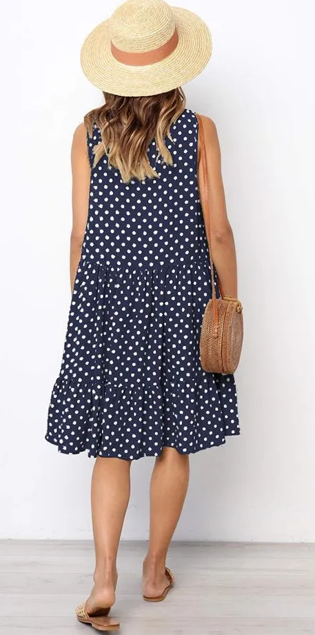 Women's Summer Casual Sleeveless Beach Mini Dress