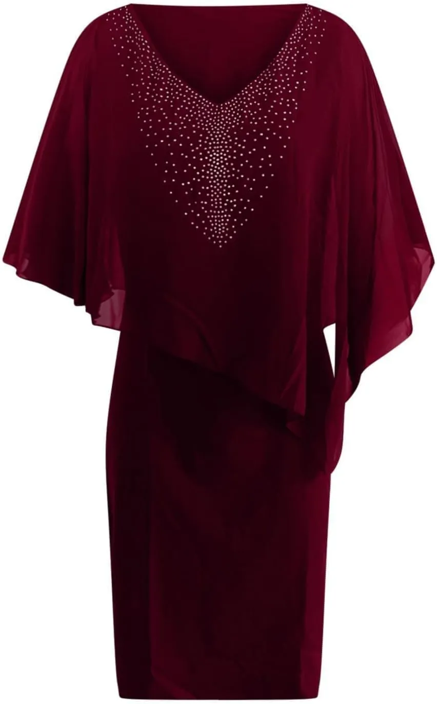 Women's V-Neck Dress Casual Sparkly Elegant Evening Cocktail Clothing Comfortable Loose Lightweight Outfits 2025