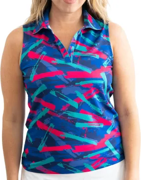 YATTA GOLF Performance Sleeveless Golf Polo for Women - Moisture Wicking V-Neck Golf Polo Shirts Workout Golf Tank Tops